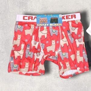 2 PACK FESTIVE LLAMA CHRISTMAS BOXER BRIEFS